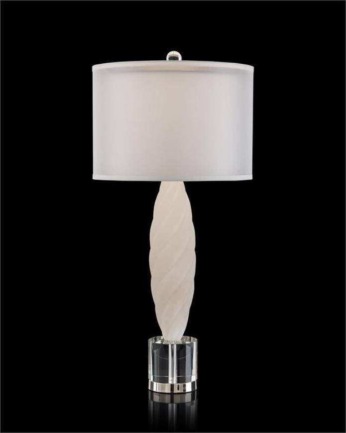 Picture of ALABASTER TABLE LAMP WITH CRYSTAL BASE
