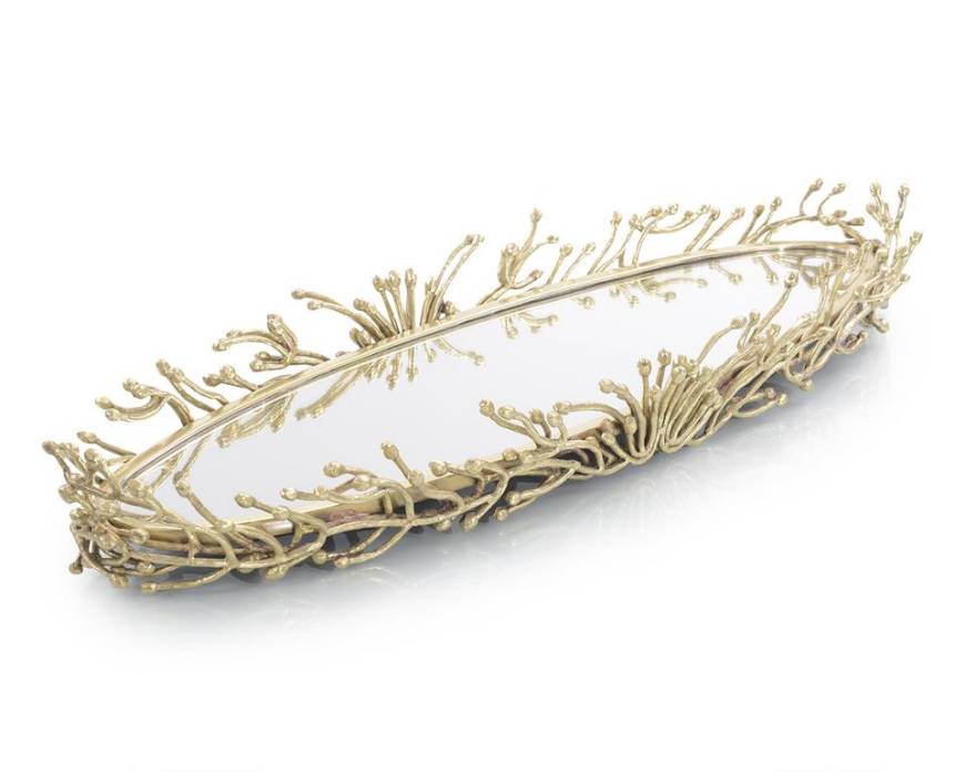 Picture of BRASS TWIG MIRRORED TRAY