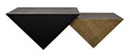 Picture of AMBOSS COFFEE TABLE, BLACK METAL, AGED BRASS FINISH