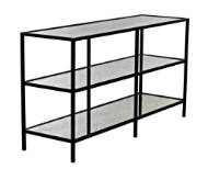 Picture of 3 TIER CONSOLE WITH ANTIQUE GLASS, BLACK STEEL FINISH