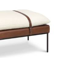 Picture of ASPEN LEATHER AND BOUCLE FAUX WOOL BENCH
